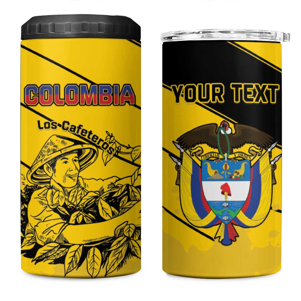 Custom Colombia Football 4 in 1 Can Cooler Tumbler Go Los Cafeteros