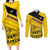 Custom Colombia Football Couples Matching Long Sleeve Bodycon Dress and Long Sleeve Button Shirt Go Los Cafeteros