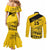 Custom Colombia Football Couples Matching Mermaid Dress and Long Sleeve Button Shirt Go Los Cafeteros