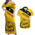 Custom Colombia Football Couples Matching Off Shoulder Maxi Dress and Hawaiian Shirt Go Los Cafeteros