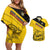 Custom Colombia Football Couples Matching Off Shoulder Short Dress and Hawaiian Shirt Go Los Cafeteros