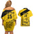 Custom Colombia Football Couples Matching Off Shoulder Short Dress and Hawaiian Shirt Go Los Cafeteros