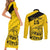 Custom Colombia Football Couples Matching Short Sleeve Bodycon Dress and Long Sleeve Button Shirt Go Los Cafeteros