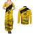 Custom Colombia Football Couples Matching Summer Maxi Dress and Long Sleeve Button Shirt Go Los Cafeteros