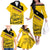 Custom Colombia Football Family Matching Off The Shoulder Long Sleeve Dress and Hawaiian Shirt Go Los Cafeteros