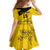 Custom Colombia Football Family Matching Off Shoulder Short Dress and Hawaiian Shirt Go Los Cafeteros