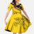 Custom Colombia Football Family Matching Short Sleeve Bodycon Dress and Hawaiian Shirt Go Los Cafeteros