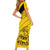 Custom Colombia Football Family Matching Short Sleeve Bodycon Dress and Hawaiian Shirt Go Los Cafeteros