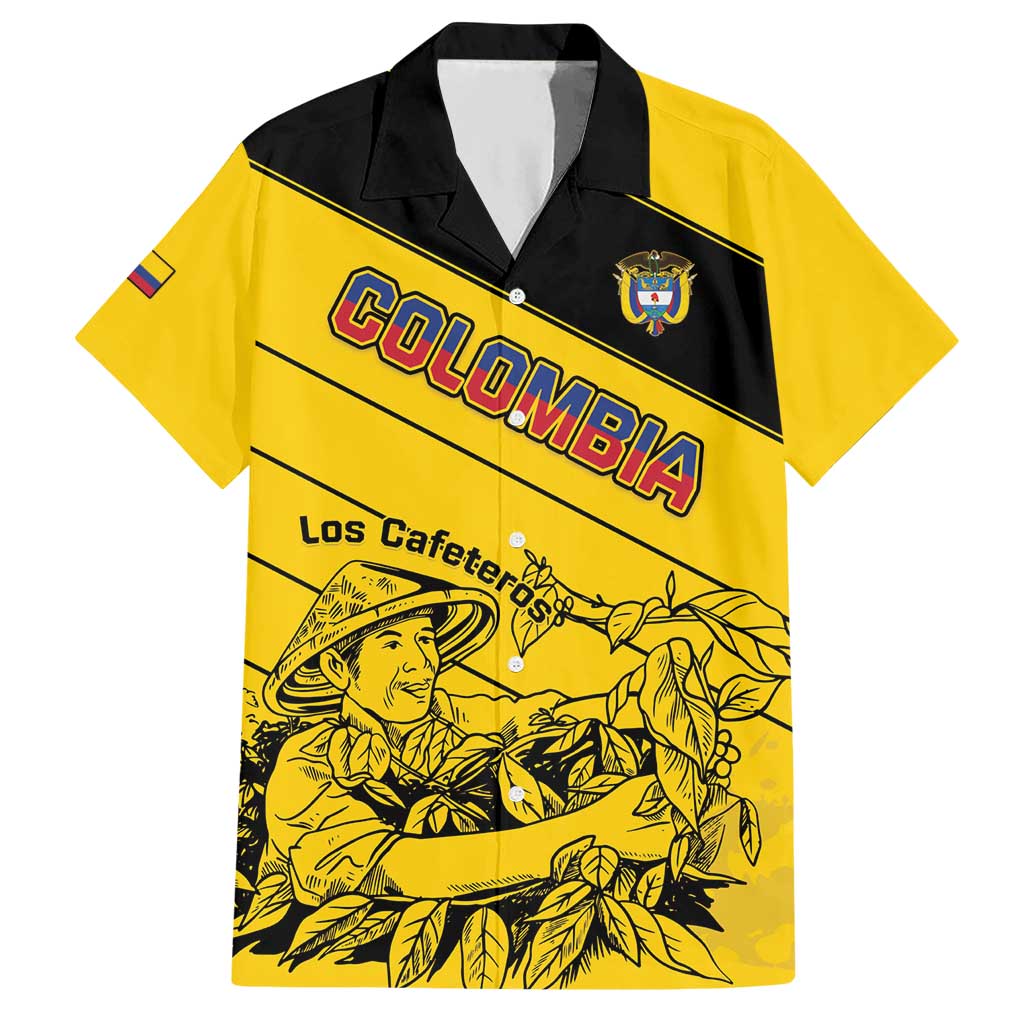 Custom Colombia Football Hawaiian Shirt Go Los Cafeteros