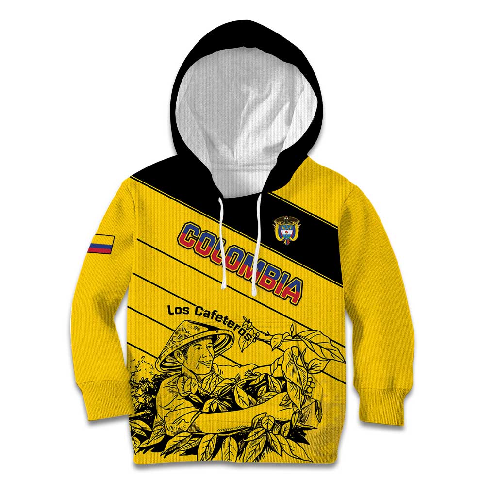 Custom Colombia Football Kid Hoodie Go Los Cafeteros