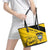 Custom Colombia Football Leather Tote Bag Go Los Cafeteros