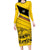 Custom Colombia Football Long Sleeve Bodycon Dress Go Los Cafeteros