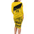 Custom Colombia Football Long Sleeve Bodycon Dress Go Los Cafeteros