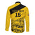 Custom Colombia Football Long Sleeve Button Shirt Go Los Cafeteros