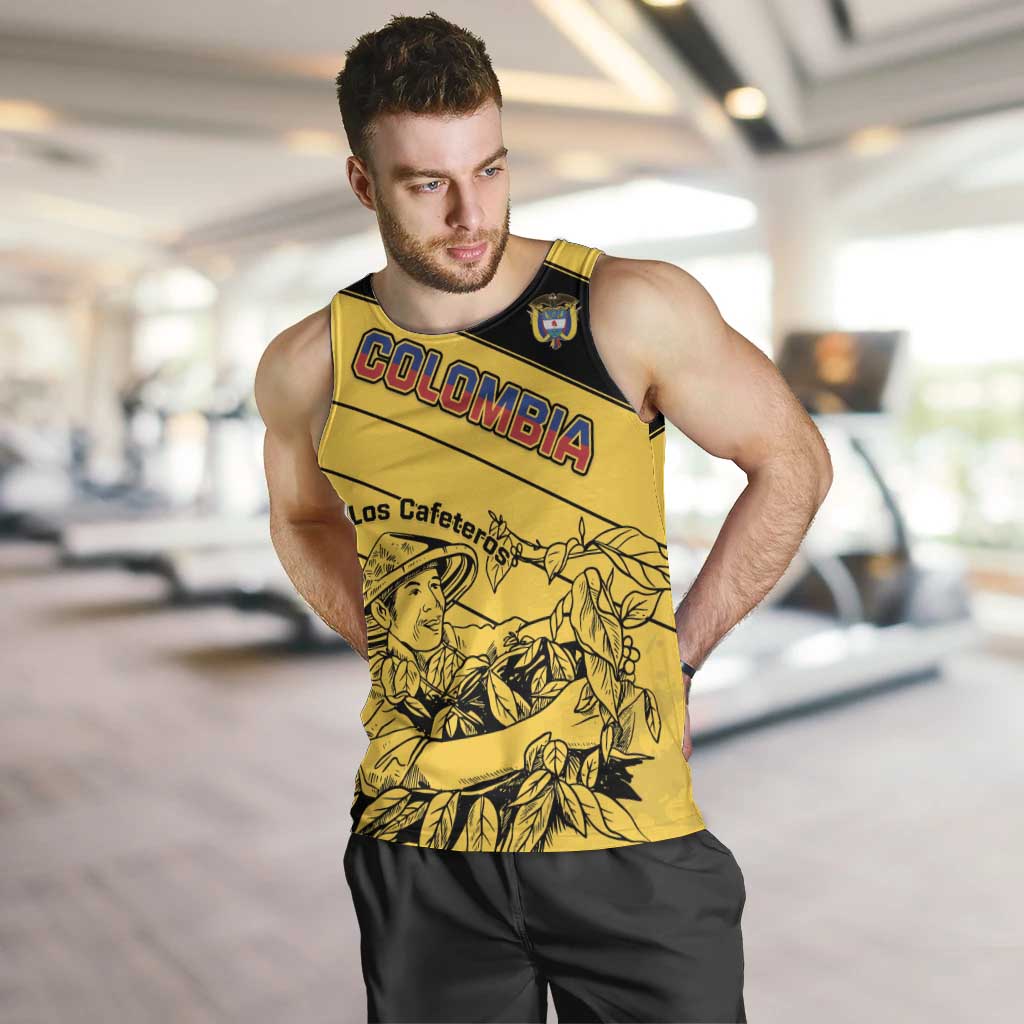 Custom Colombia Football Men Tank Top Go Los Cafeteros