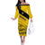 Custom Colombia Football Off The Shoulder Long Sleeve Dress Go Los Cafeteros