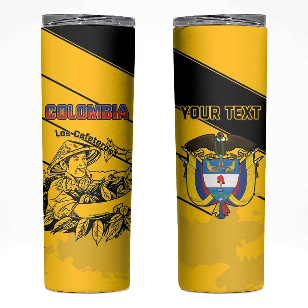 Custom Colombia Football Skinny Tumbler Go Los Cafeteros