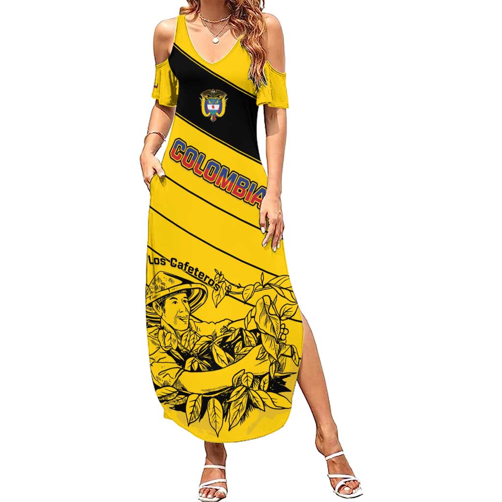 Custom Colombia Football Summer Maxi Dress Go Los Cafeteros