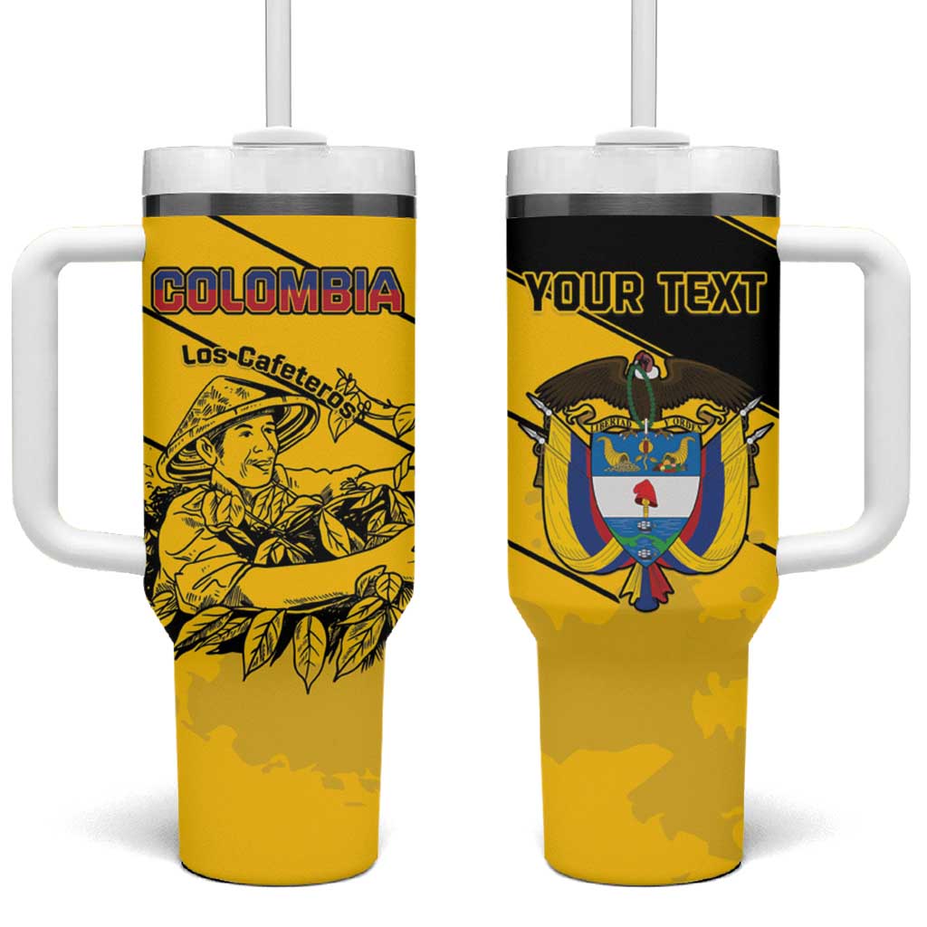 Custom Colombia Football Tumbler With Handle Go Los Cafeteros