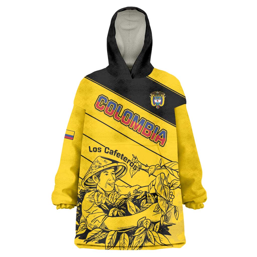 Custom Colombia Football Wearable Blanket Hoodie Go Los Cafeteros