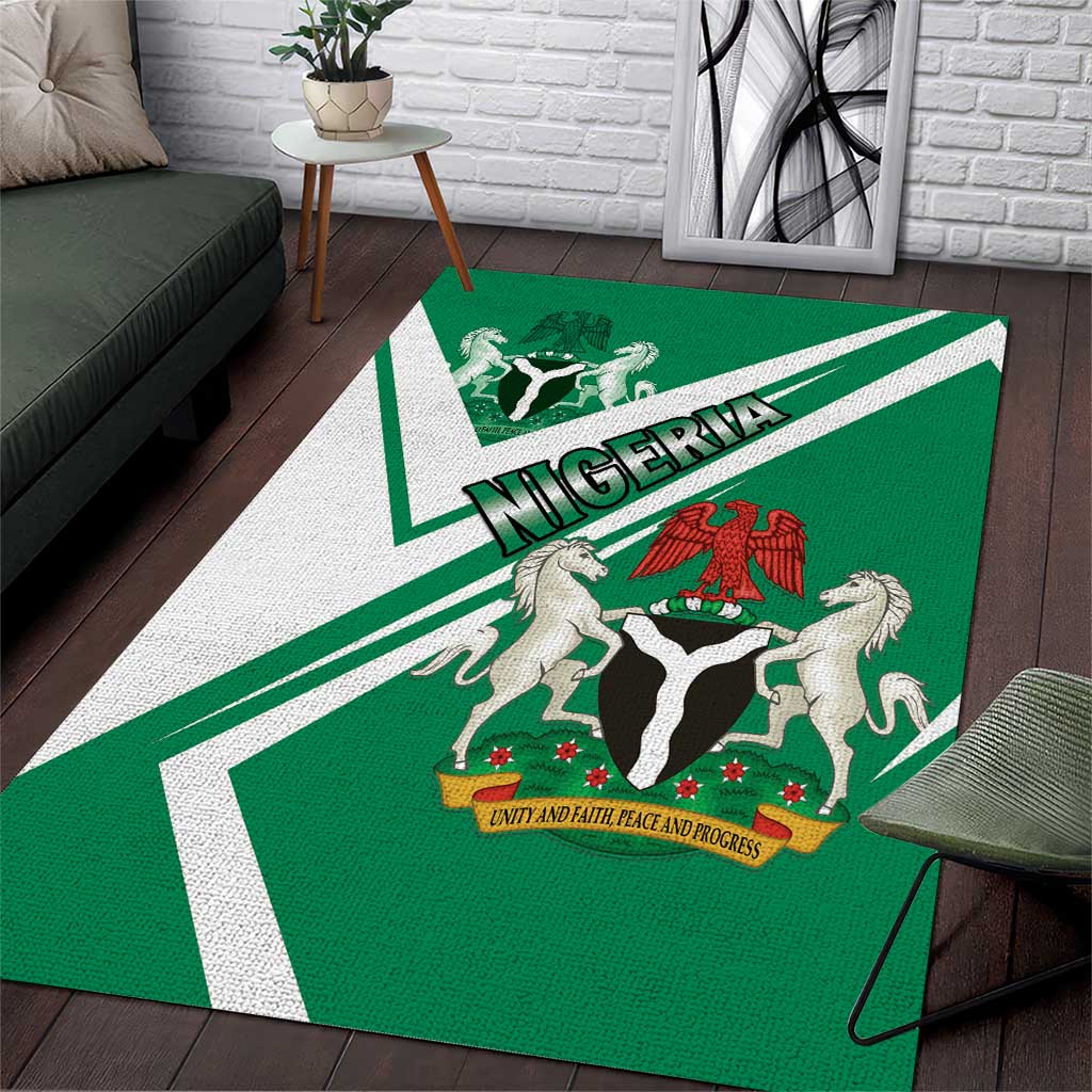 Nigeria Coat Of Arms Area Rug Sporty Style