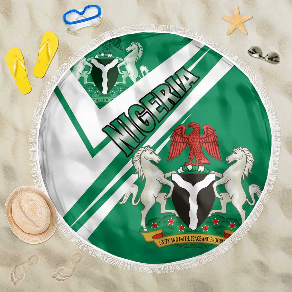 Nigeria Coat Of Arms Beach Blanket Sporty Style