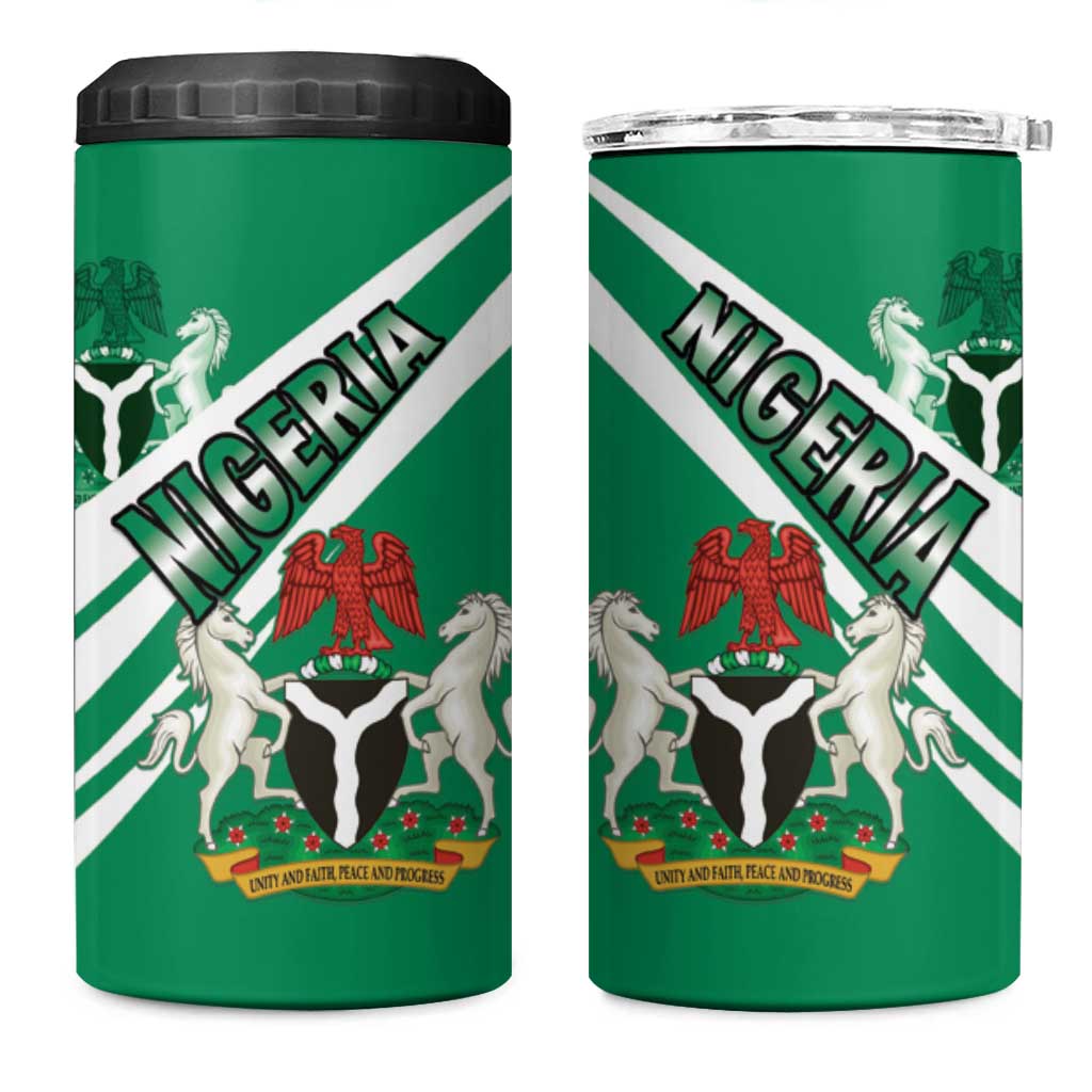 Nigeria Coat Of Arms 4 in 1 Can Cooler Tumbler Sporty Style