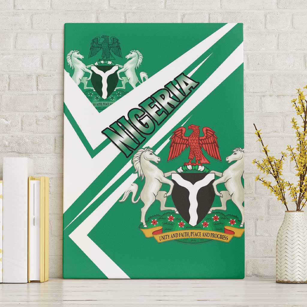 Nigeria Coat Of Arms Canvas Wall Art Sporty Style