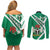 Nigeria Coat Of Arms Couples Matching Off Shoulder Short Dress and Long Sleeve Button Shirt Sporty Style