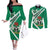 Nigeria Coat Of Arms Couples Matching Off The Shoulder Long Sleeve Dress and Long Sleeve Button Shirt Sporty Style