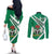 Nigeria Coat Of Arms Couples Matching Off The Shoulder Long Sleeve Dress and Long Sleeve Button Shirt Sporty Style