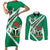 Nigeria Coat Of Arms Couples Matching Short Sleeve Bodycon Dress and Long Sleeve Button Shirt Sporty Style