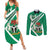 Nigeria Coat Of Arms Couples Matching Summer Maxi Dress and Long Sleeve Button Shirt Sporty Style