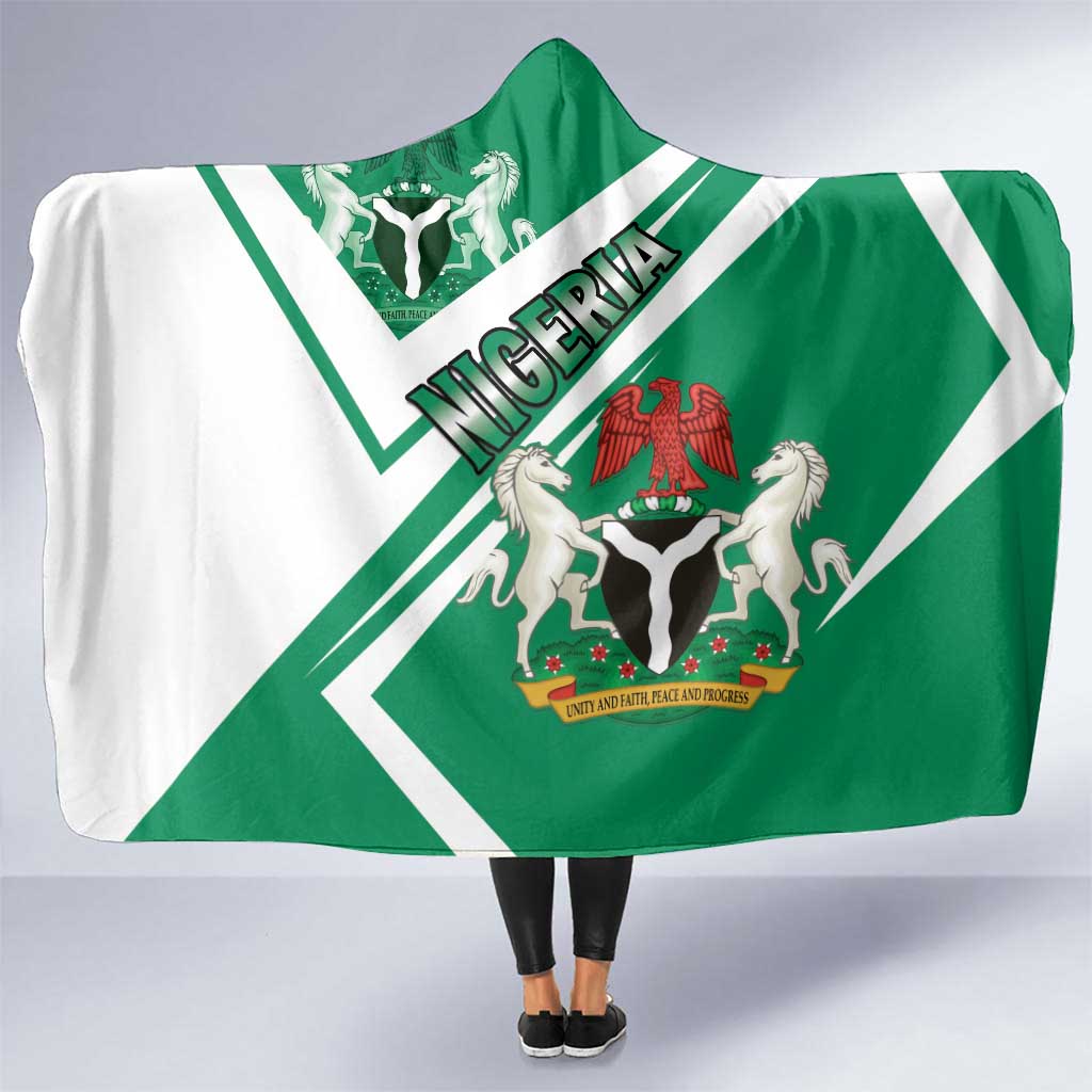 Nigeria Coat Of Arms Hooded Blanket Sporty Style