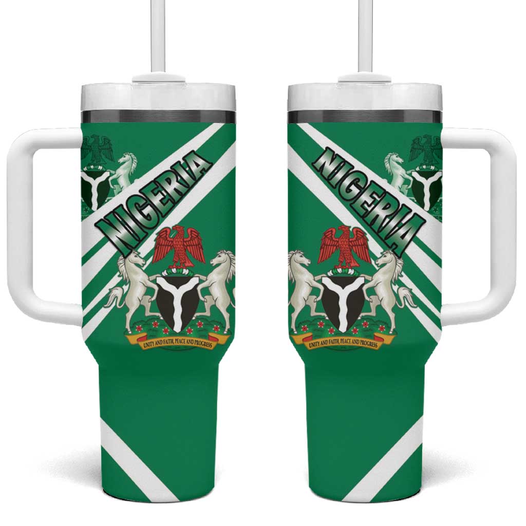 Nigeria Coat Of Arms Tumbler With Handle Sporty Style