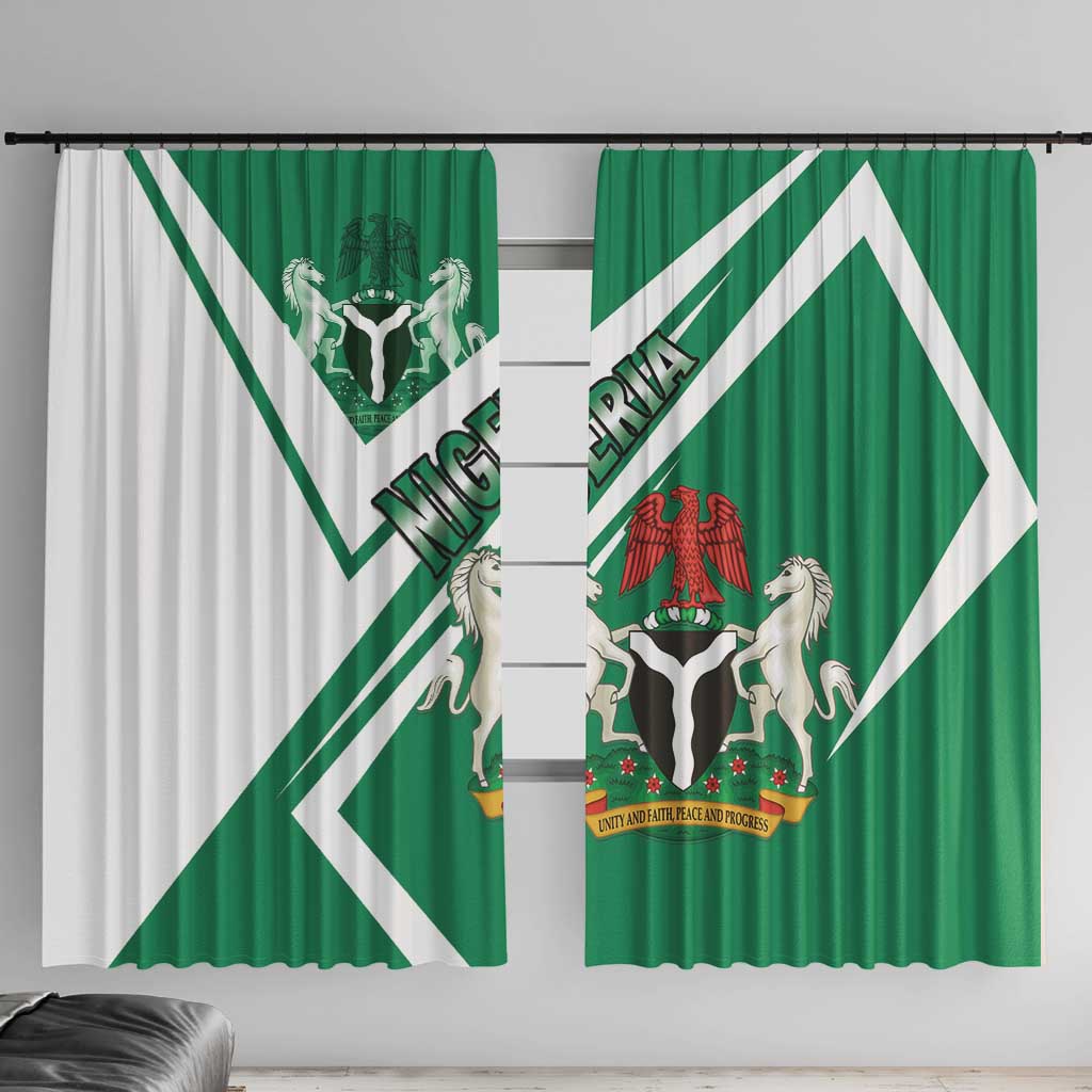 Nigeria Coat Of Arms Window Curtain Sporty Style