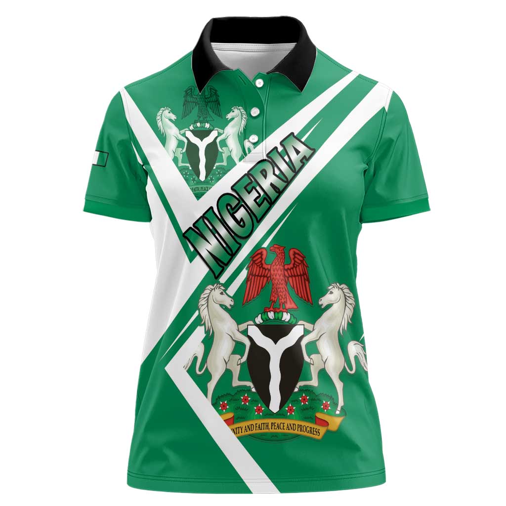 Nigeria Coat Of Arms Women Polo Shirt Sporty Style