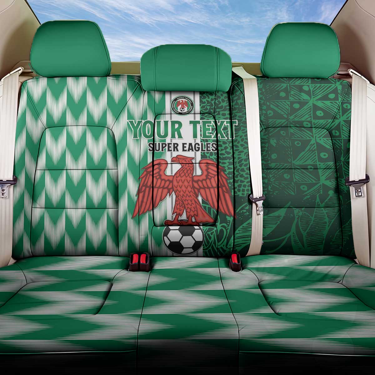 Custom Nigeria Football Back Car Seat Cover Come On Super Eagles