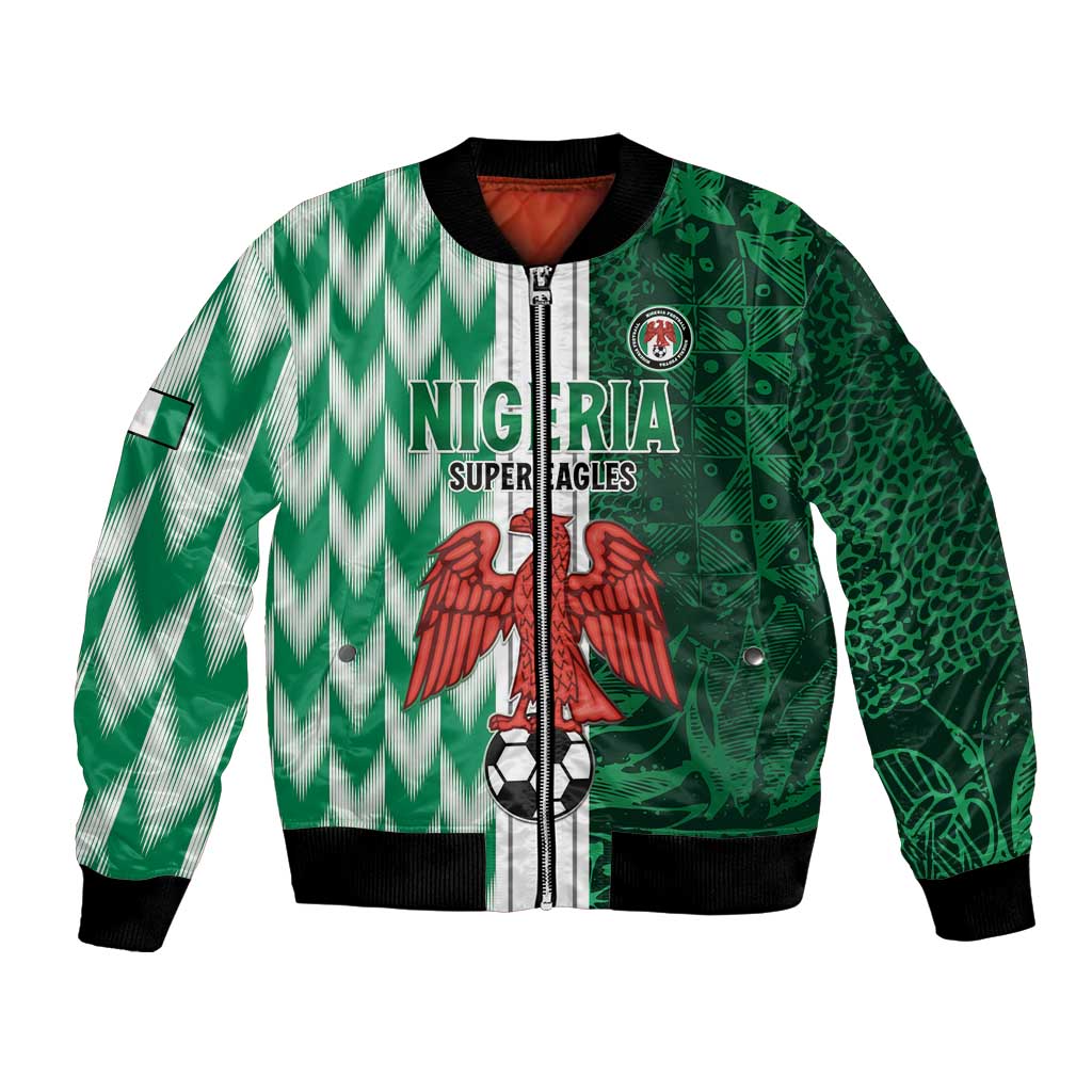 Custom Nigeria Football Bomber Jacket Come On Super Eagles