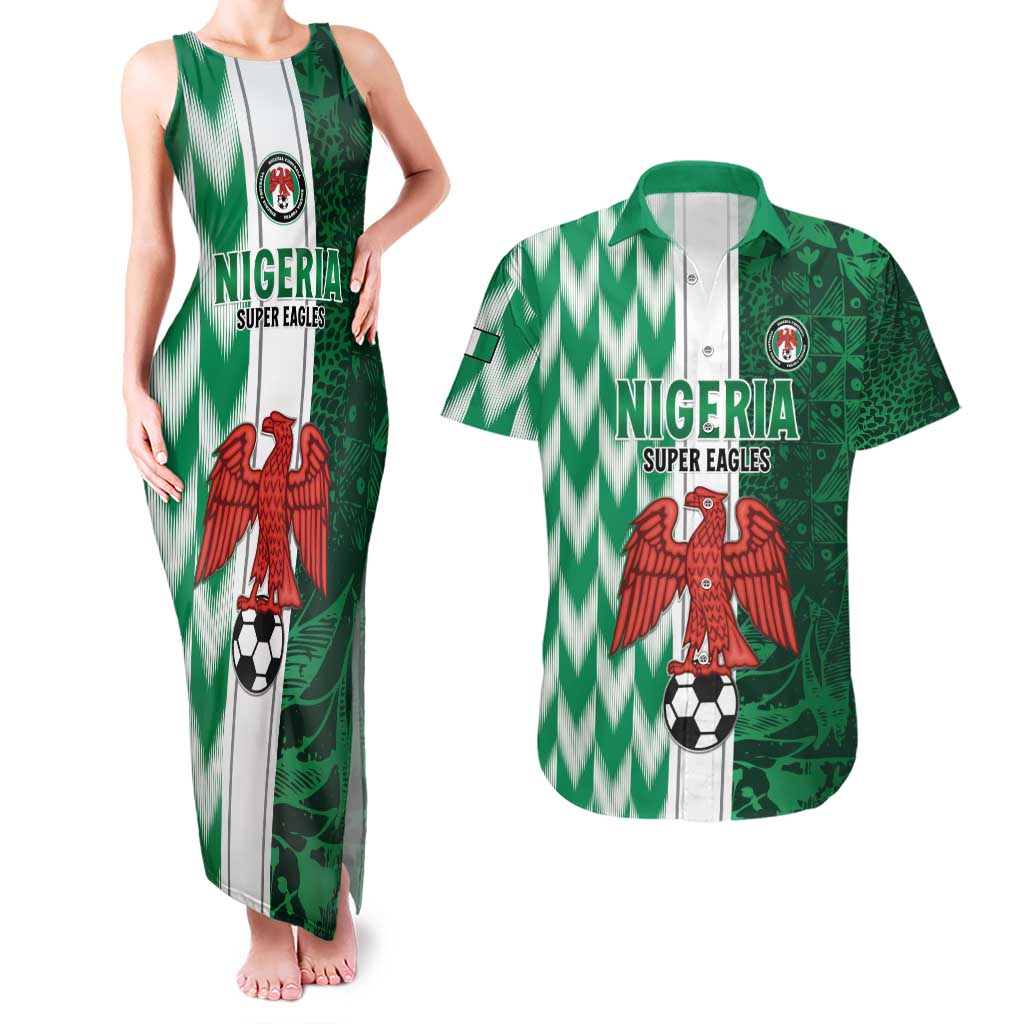 Custom Nigeria Football Couples Matching Tank Maxi Dress and Hawaiian Shirt Come On Super Eagles