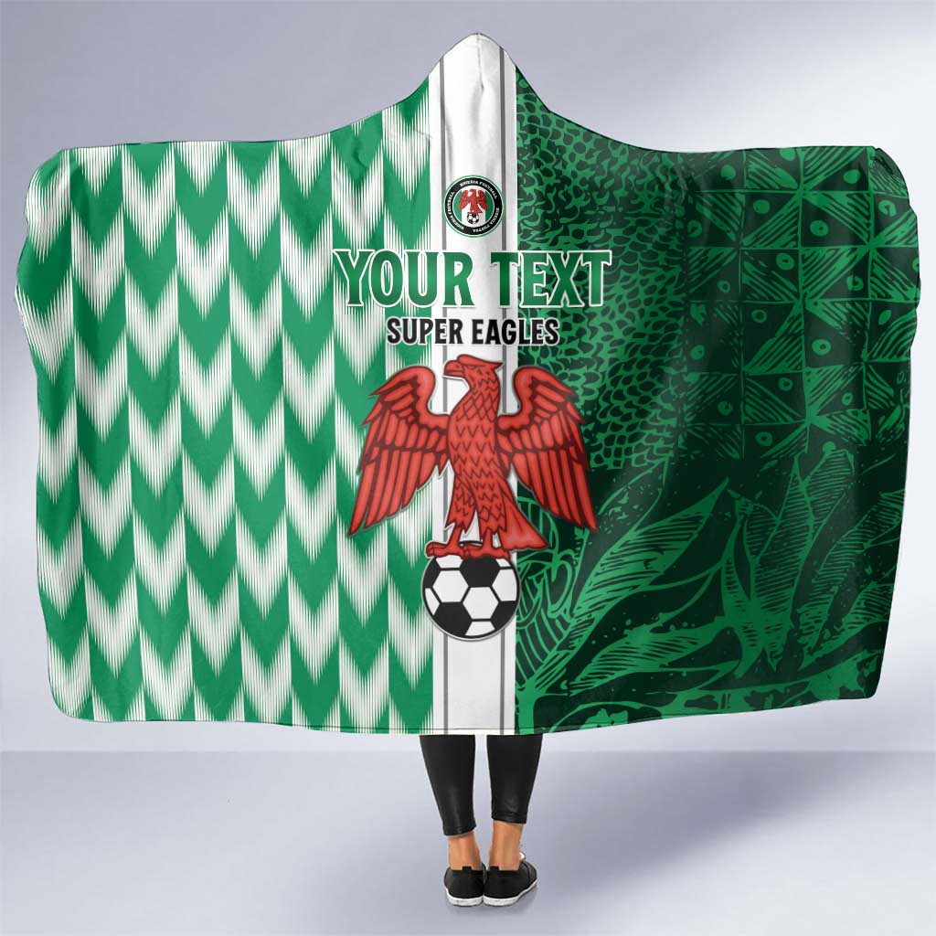 Custom Nigeria Football Hooded Blanket Come On Super Eagles