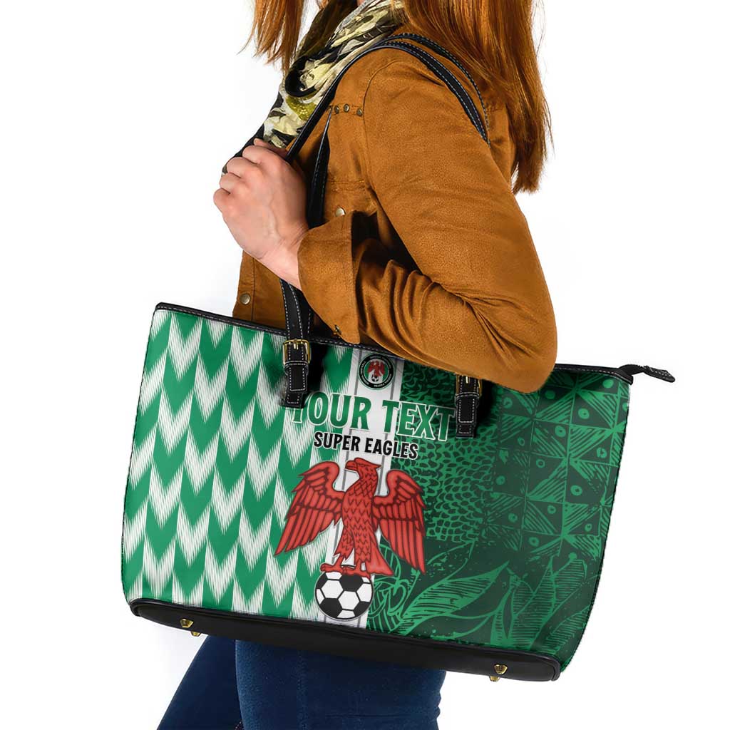 Custom Nigeria Football Leather Tote Bag Come On Super Eagles