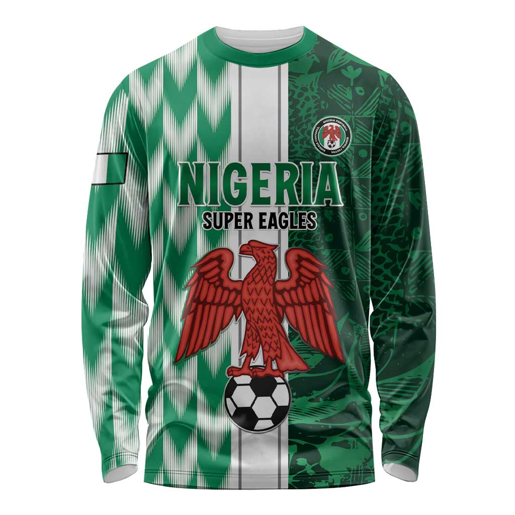 Custom Nigeria Football Long Sleeve Shirt Come On Super Eagles