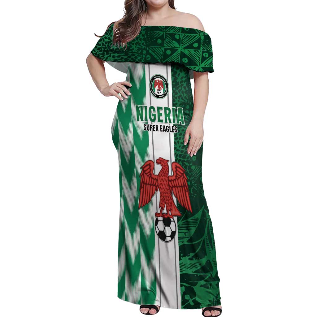 Custom Nigeria Football Off Shoulder Maxi Dress Come On Super Eagles