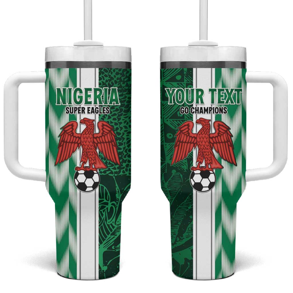 Custom Nigeria Football Tumbler With Handle Come On Super Eagles