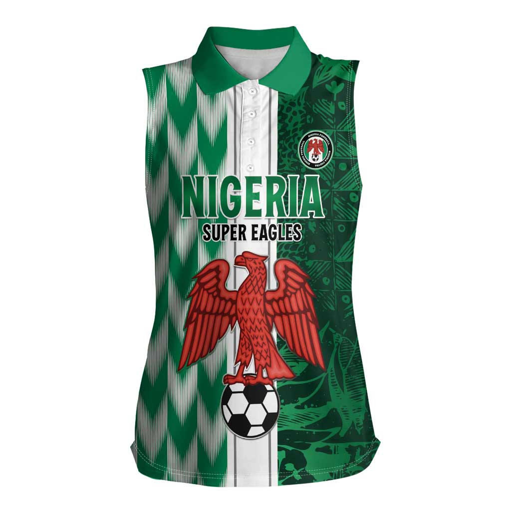 Custom Nigeria Football Women Sleeveless Polo Shirt Come On Super Eagles