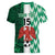 Custom Nigeria Football Women V-Neck T-Shirt Come On Super Eagles