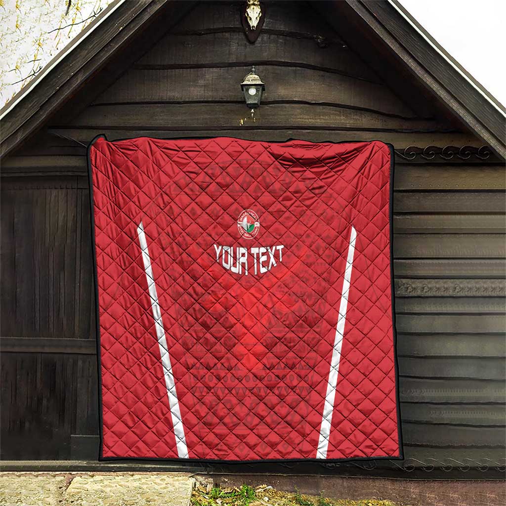 Custom Madagascar Football Quilt Go Barea Go