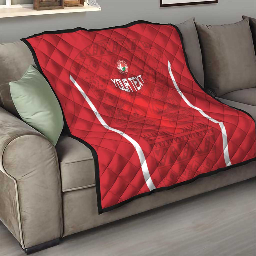 Custom Madagascar Football Quilt Go Barea Go