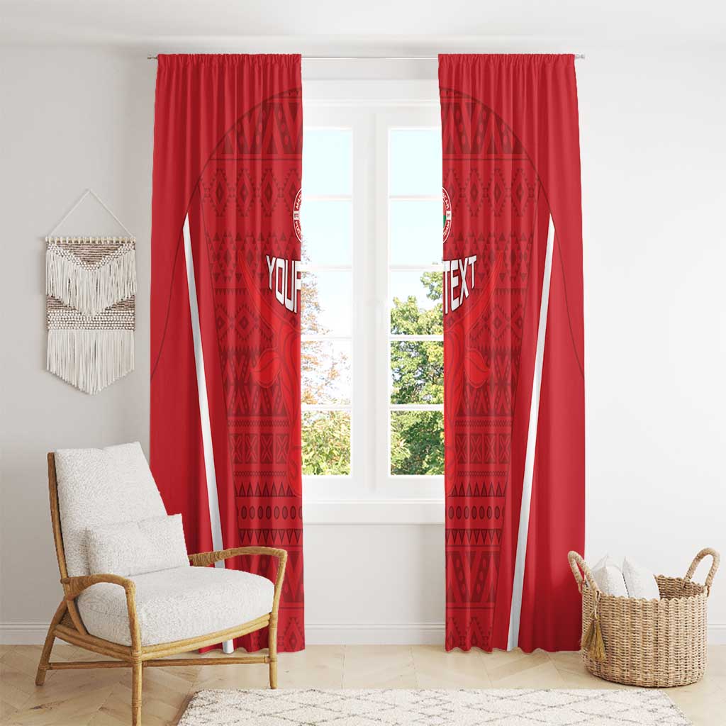 Custom Madagascar Football Window Curtain Go Barea Go